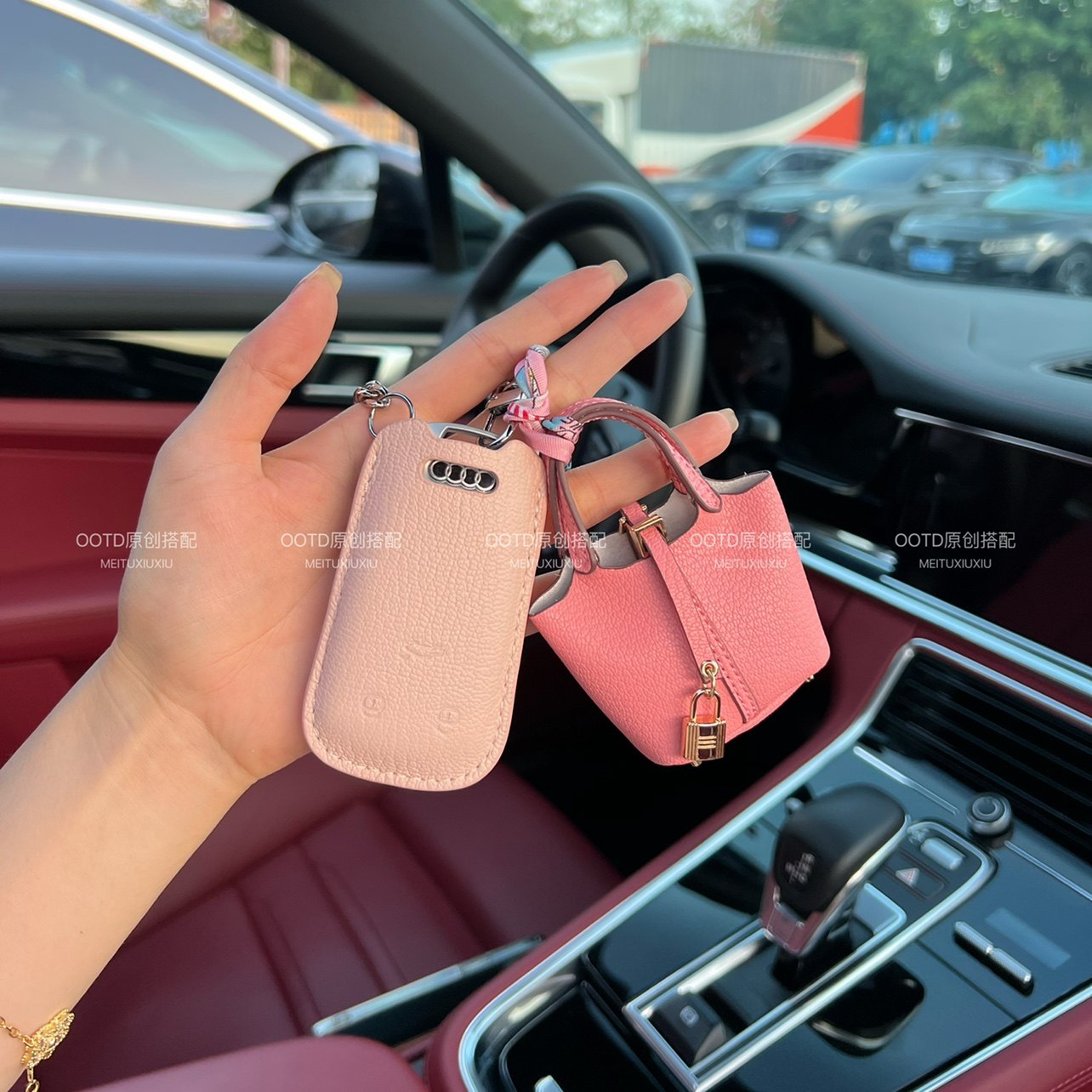 奥迪钥匙套A4L/A6L/A3/A7/A8/Q5L/S4/A5/Q7/Q8车壳羊皮真皮包扣女