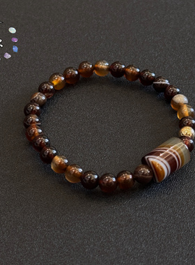 一安手作 原创手工玛瑙手串 中性复古个性手串手链情侣手链