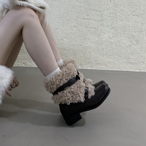 羊毛版~小众时髦加绒雪地靴女