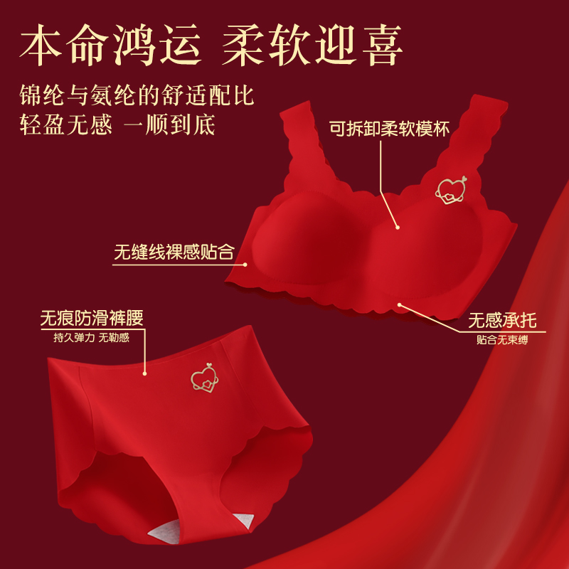 本命年大红色马年女童发育期内衣