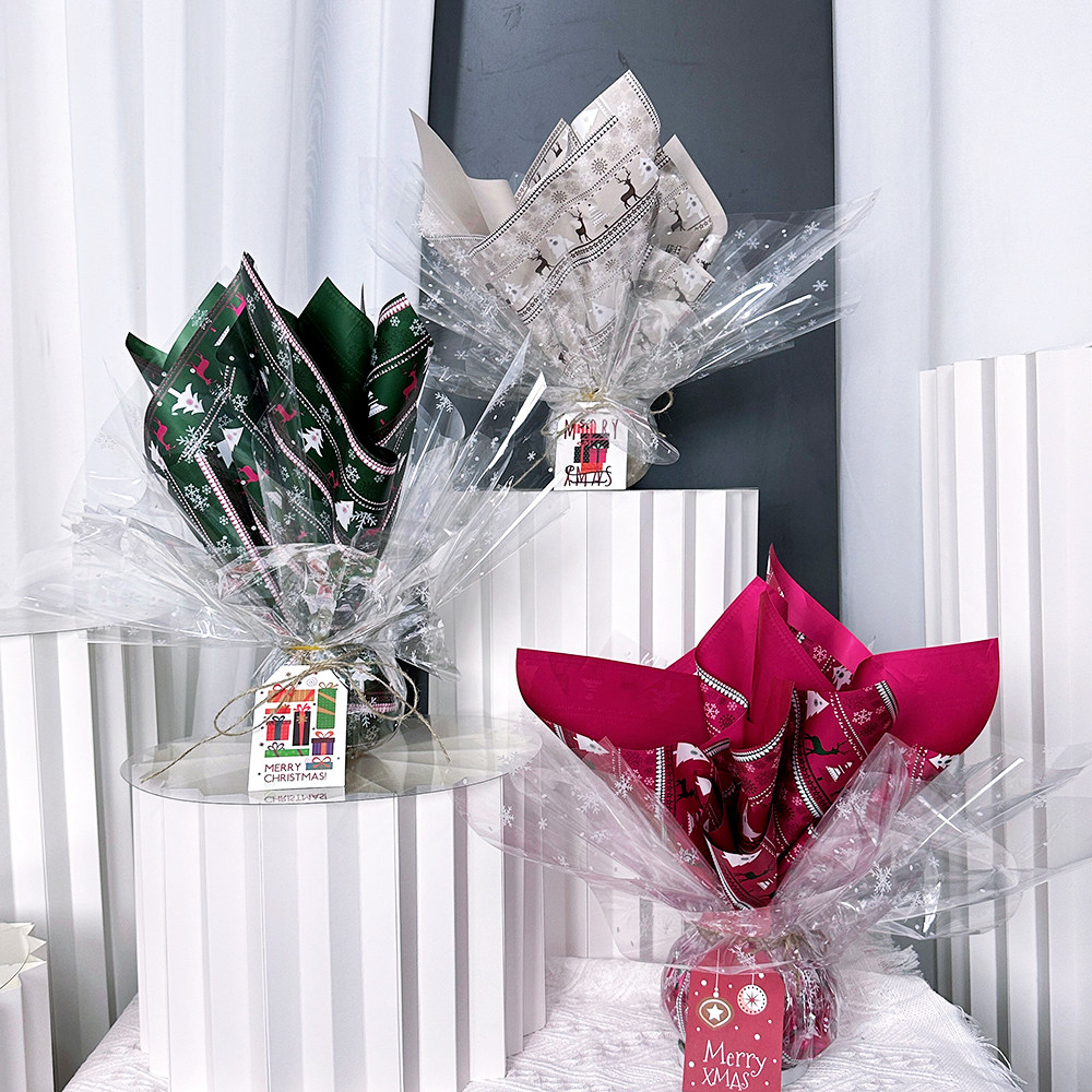 新款圣诞节礼物包装纸平安夜平安果包装手工礼物送男朋友圣诞果子