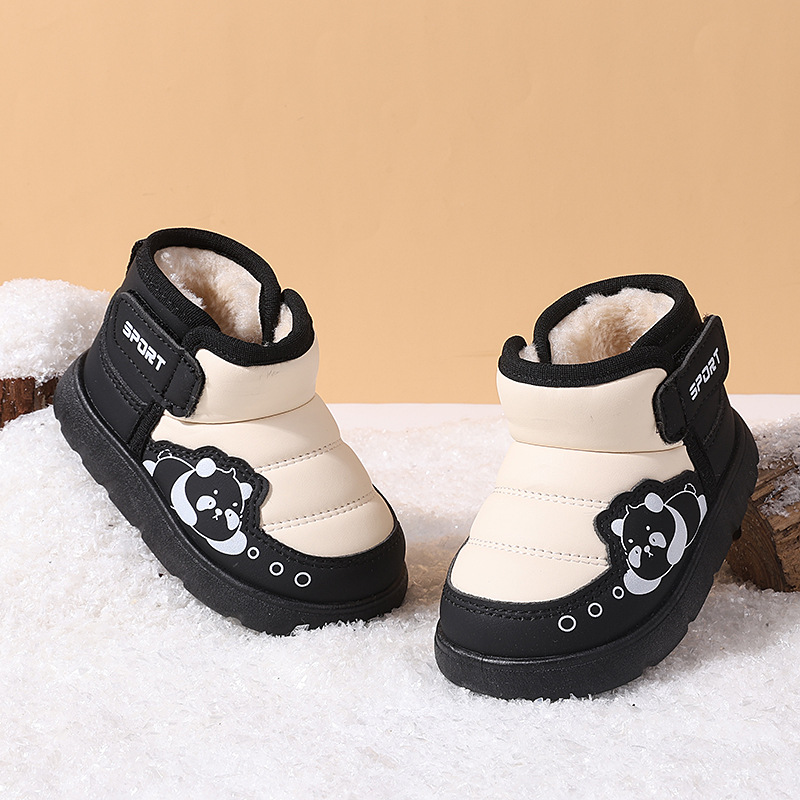 冬季新款儿童雪地靴1到3岁加绒加厚宝宝学步鞋卡通保暖男女童棉鞋