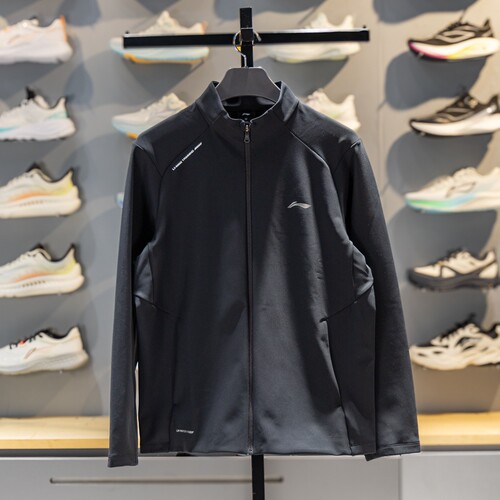 李宁男子立领加绒保暖外套防泼水