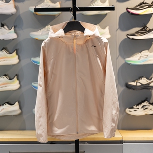 李宁运动风衣女子2026新品 健身防泼水连帽防风服梭织外套AFDW102