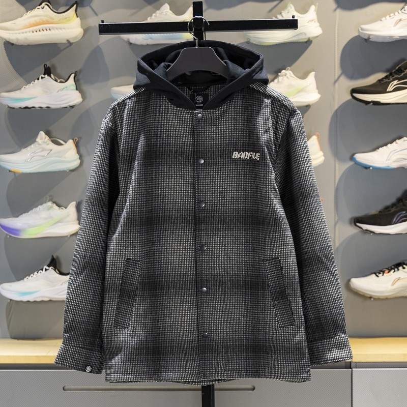 李宁男子连帽宽松休闲外套