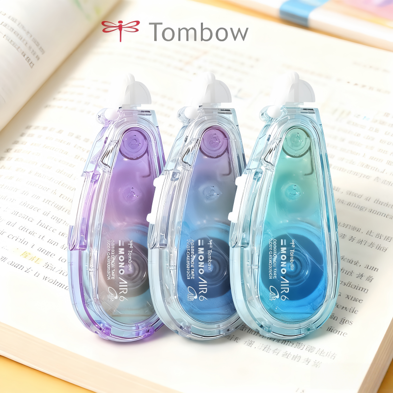 日本Tombow蜻蜓静音修正带极光MONO AIR5涂改带大容量可替换芯10m