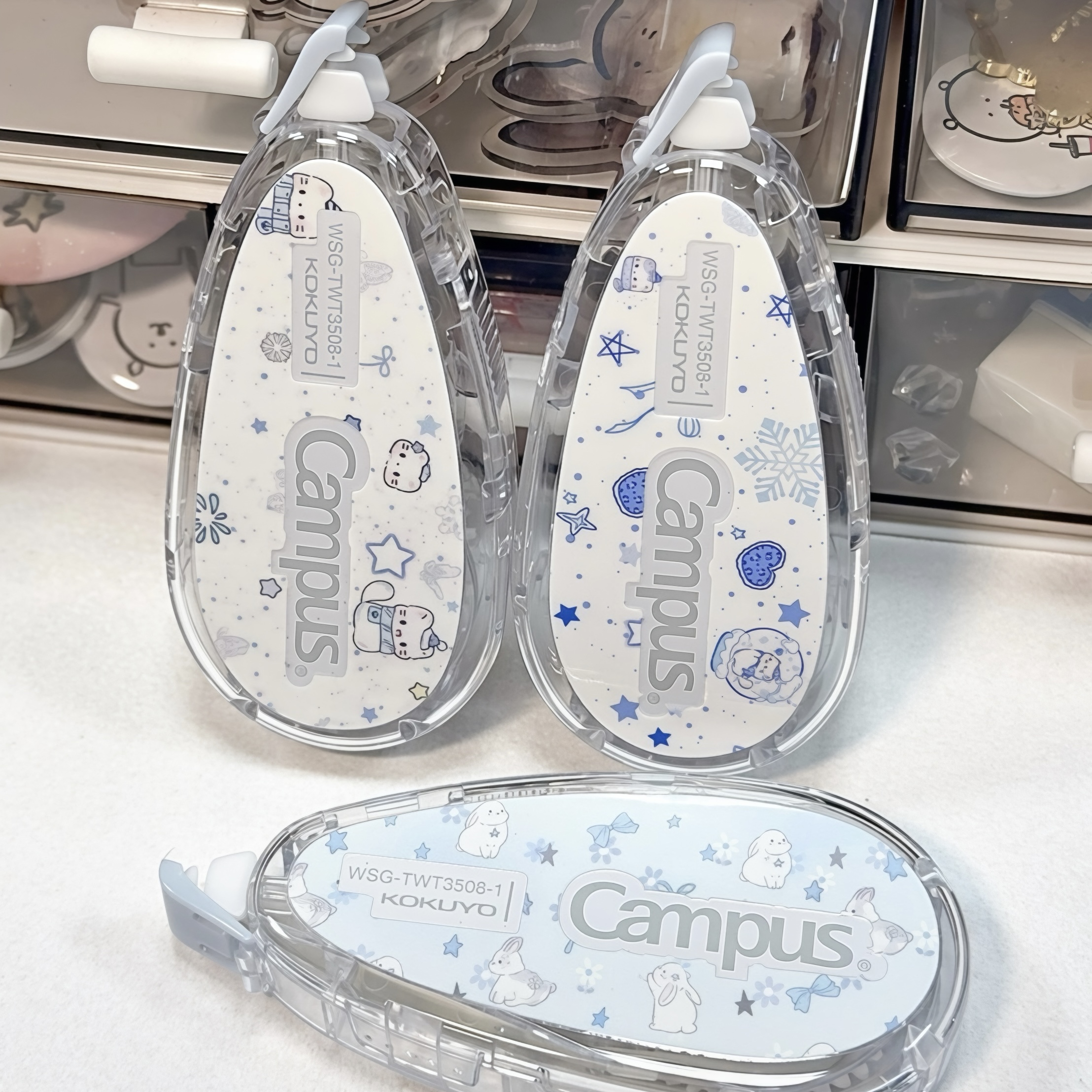 KOKUYO国誉冬日雪花限定修正带原纸色campus可替换芯涂改带学生用