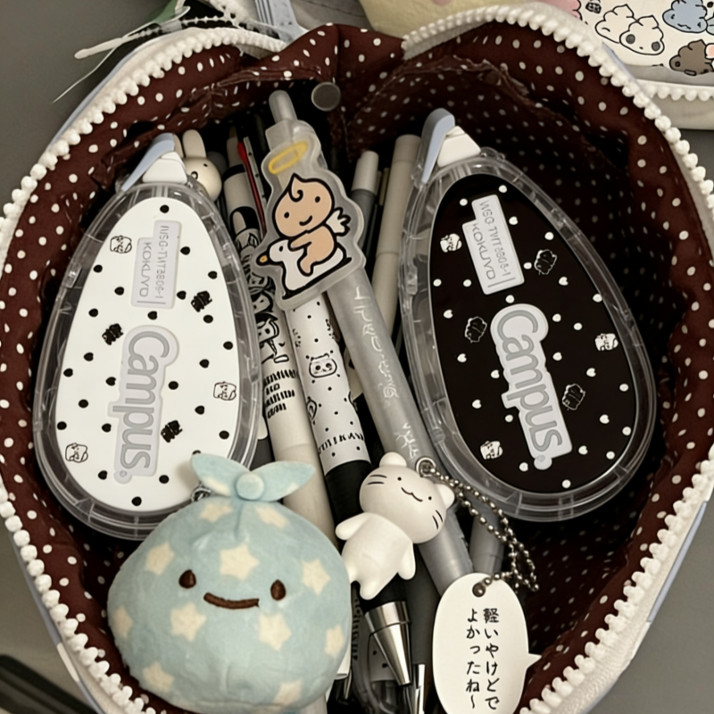 日本KOKUYO国誉修正带campus波点爱心可换替芯原纸色学生涂改带