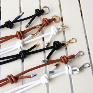 银色可调节肩带手工编织水桶包玫瑰花包PU肩带替换单肩斜挎包配件