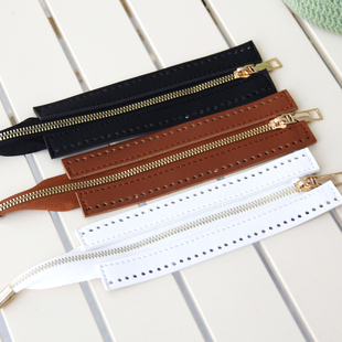 箱包改造金属拉头拉链PU皮革拉锁手工包diy编织配件辅料闭尾拉链