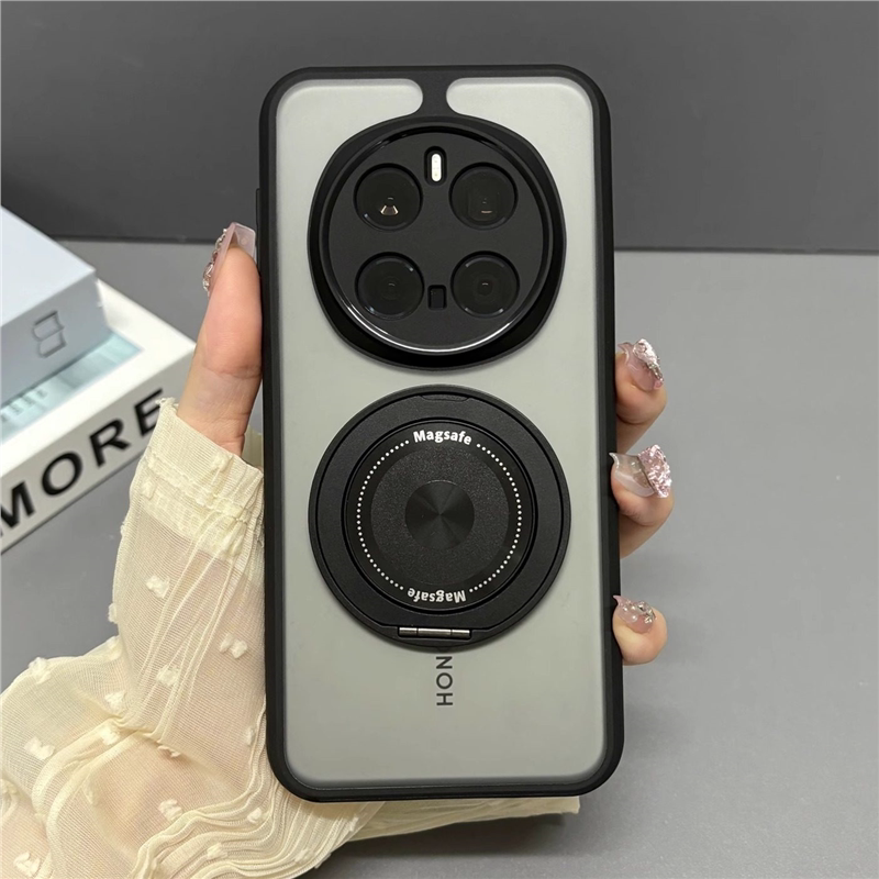 新款带旋转磁吸支架适用荣耀magic8pro手机壳Magic7全包x60Pro防摔X50高级耐脏400pro的x70男200女90GT高档80