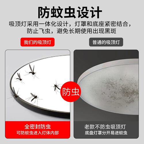 全光谱led三防吸顶灯超薄圆形卫生间浴室阳台卧室厨卫灯过道走廊