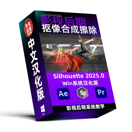 Win系统中文汉化Silhouette 2025.0 AI抠像跟踪擦除合成软件AE/PR