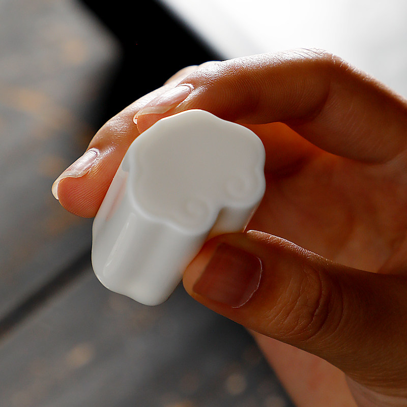 速发紫砂茶子盖碗盖壶配件白瓷盖置陶瓷盖托茶具夫羊脂玉功垫茶道