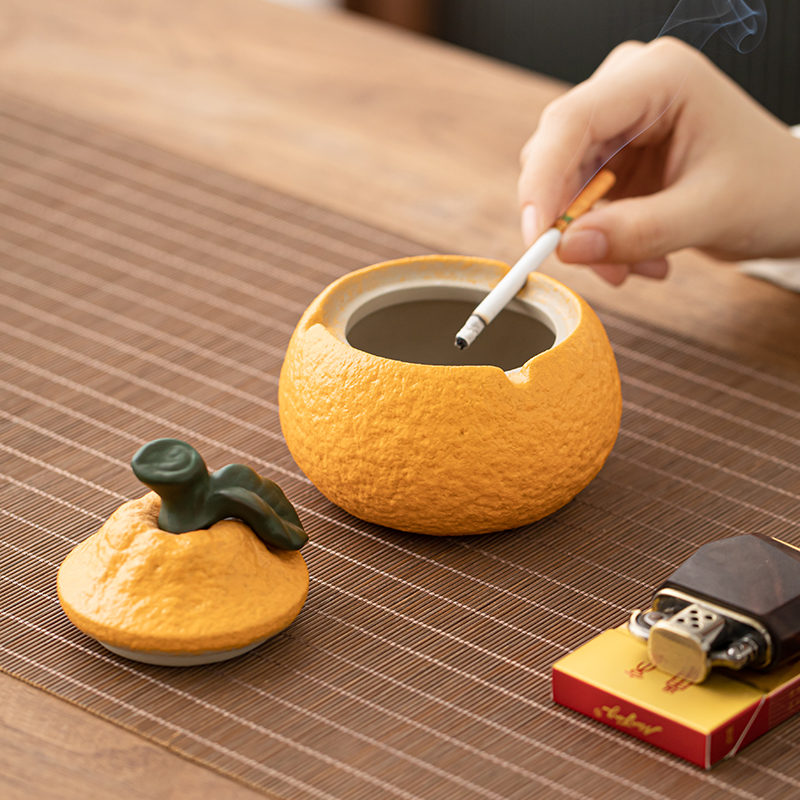 晨翔】橘子陶瓷烟灰缸大吉大利