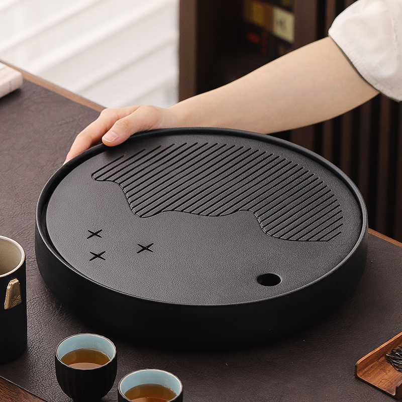 2025新款全陶瓷茶盘托盘家用办公室高档蓄水小型干泡盘功夫茶台