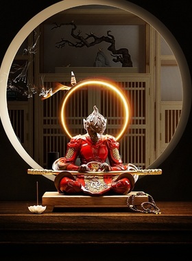 齐天大圣孙悟空摆件斗战胜佛猴子陶瓷新中式桌面客厅玄关装饰送礼