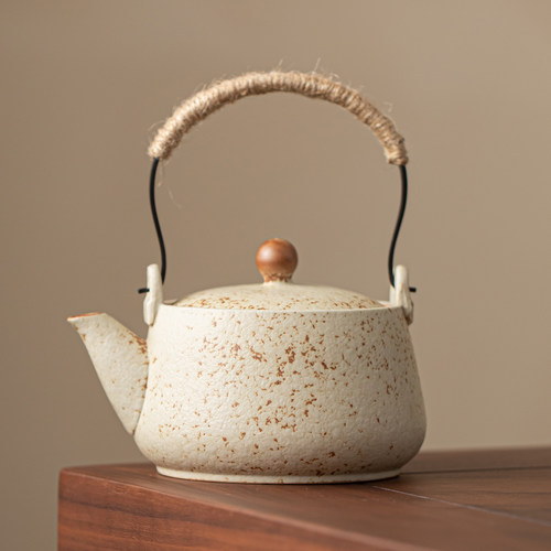 青花火石红提梁壶中式简约过滤