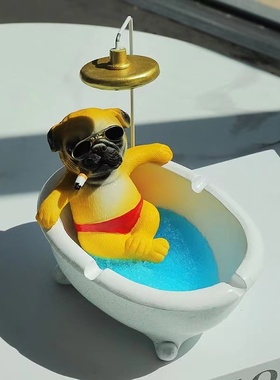 创意浴霸社会狗烟灰缸潮流时尚家用客厅烟缸办公室防飞灰可爱卡通