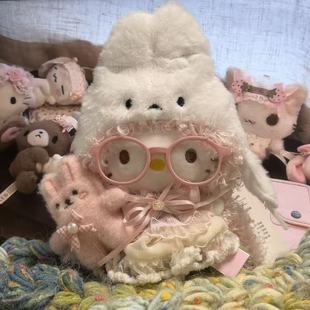 萌萌小兔粉色卷发kitty公仔包包钥匙扣挂件kt玩偶生日礼物挂饰闺