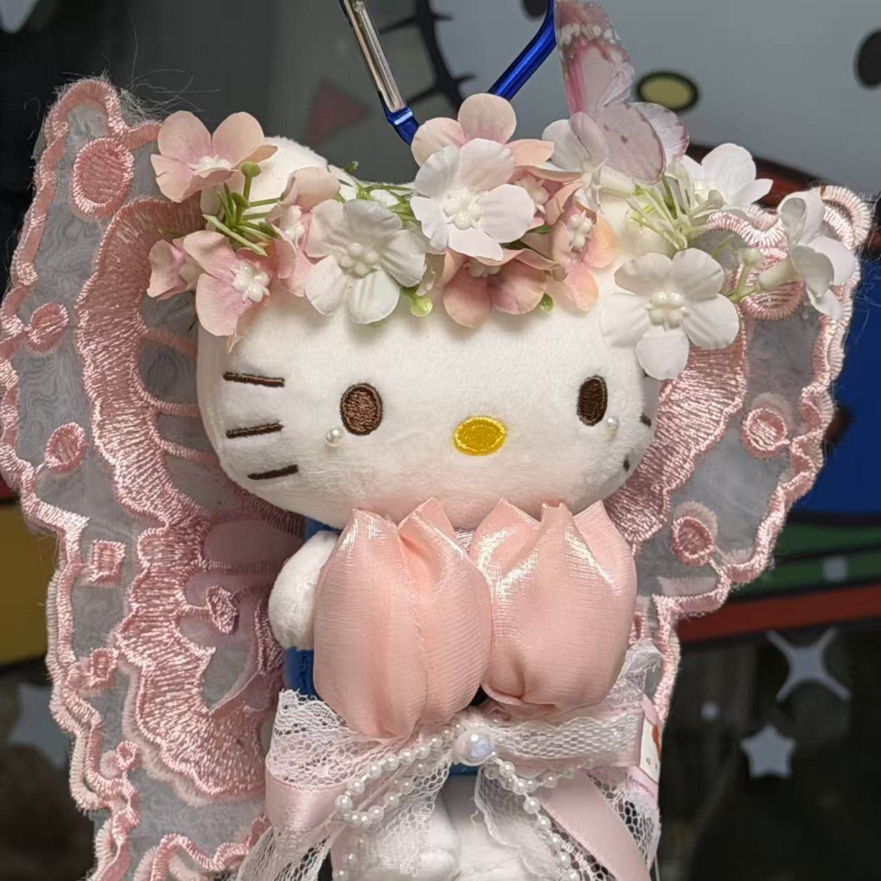 粉色蝴蝶仙子Kitty包挂件玩偶新款车挂饰礼物女生公仔甜美钥匙扣,玩具/童车/益智/积木/模型,毛绒/玩偶/公仔/布艺类玩具,淘宝优惠券,粉丝福利购,淘宝优惠卷