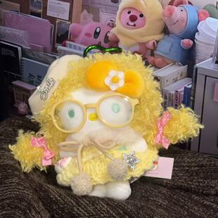 可爱奶呼呼卷发Kitty包包挂件毛绒公仔玩偶少女心钥匙扣礼物挂饰