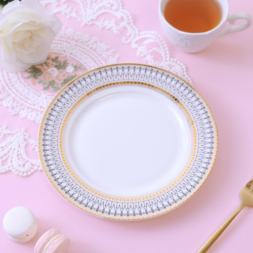欧式轻奢西餐盘牛排盘子菜盘家用陶瓷餐具样板房摆盘碗碟套装组合