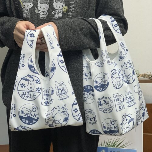 日式史努比卡通手挽帆布包大容量购物袋百搭通勤甜美学生手拎提包