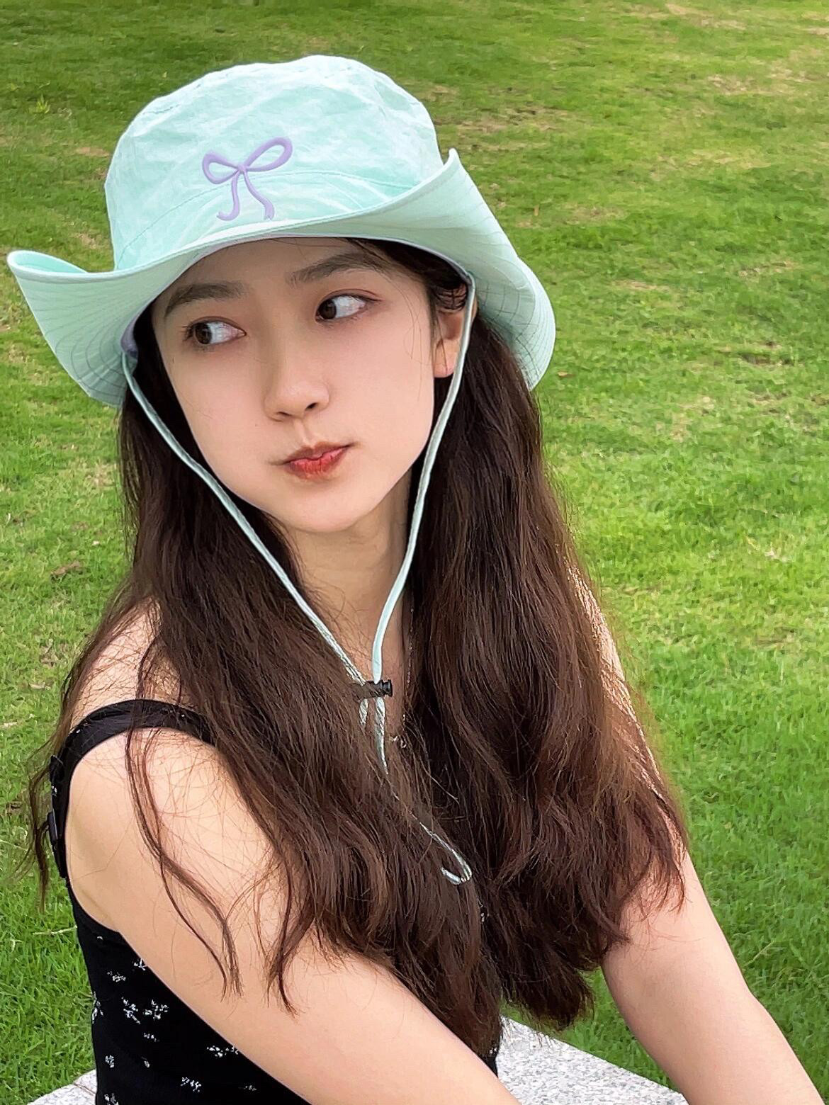 夏日多巴胺刺绣蝴蝶结登山帽薄款速干渔夫帽糖果透气户外遮阳盆帽