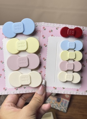 “Wer”马卡龙配色少女心蝴蝶结侧边刘海夹2025新款甜美百搭发夹