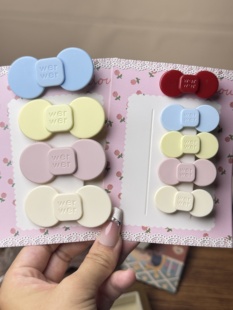 “Wer”马卡龙配色少女心蝴蝶结侧边刘海夹2025新款甜美百搭发夹