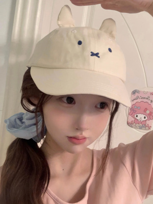 软萌米菲兔棒球帽子女2025新款ins潮百搭少女心muddy兔刺绣鸭舌帽