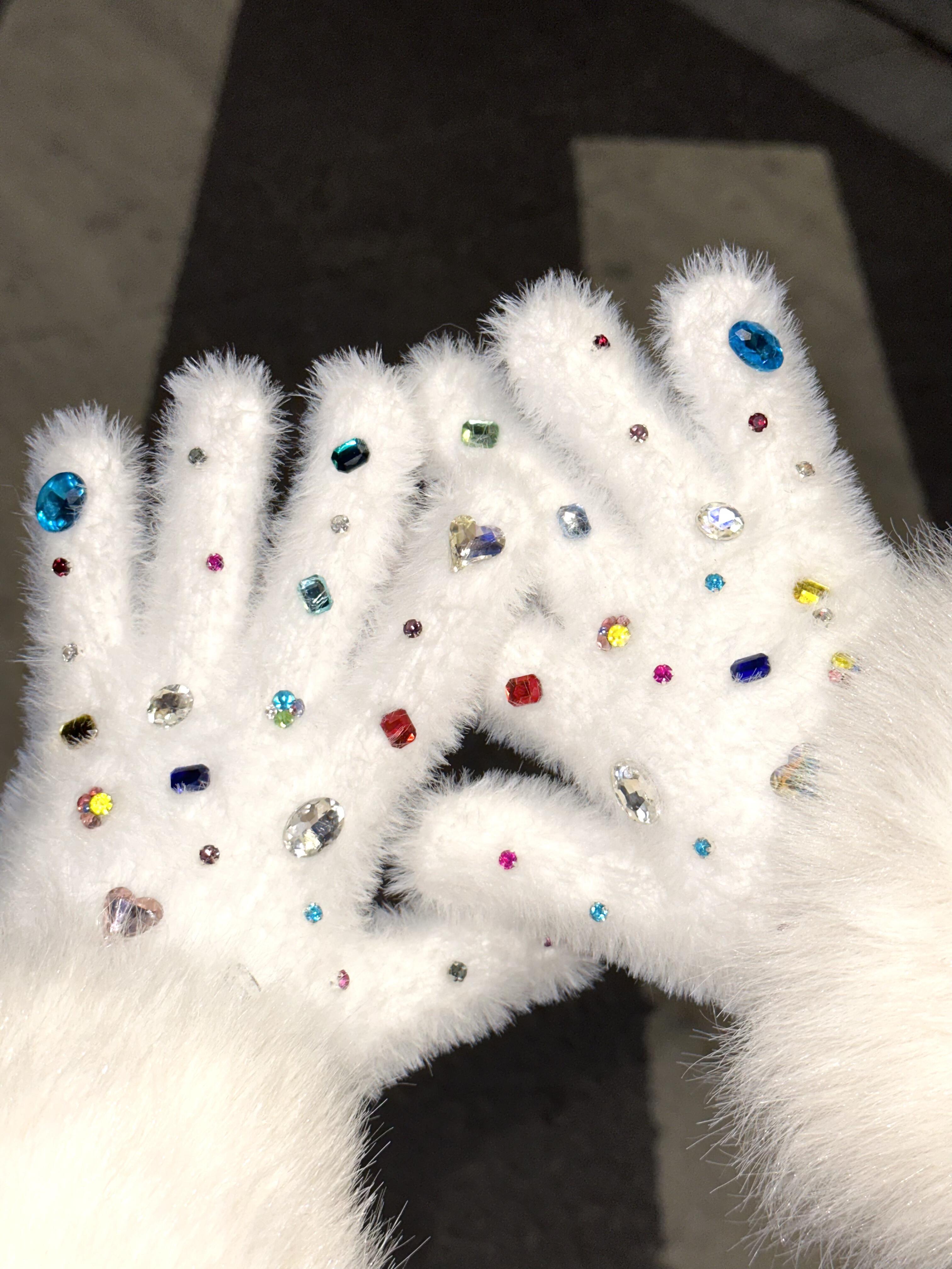 钻石五彩缤纷初雪diy毛绒加厚保暖仿水貂材料包2025新款送女友潮