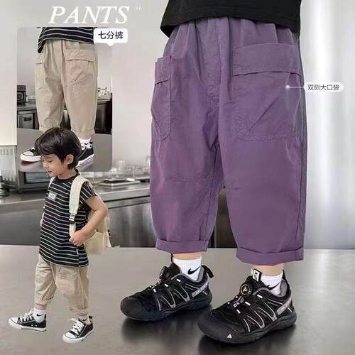 曦诺慈男童工装七分裤2025夏装