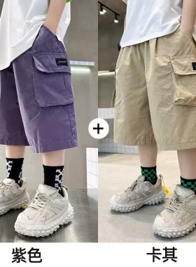 男童工装裤夏季薄款五分裤