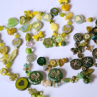 无丑珠孤品 有大牌牌绿色系进口捷克琉璃珠材料包