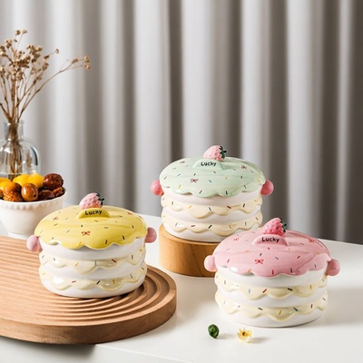 无可爱蛋糕造型陶瓷卡通碗