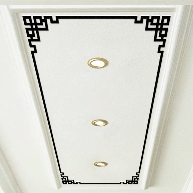 自粘亚克力吊顶装饰条3d立体客厅天花板边框条创意对角花镜面墙贴