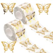PET烫金蝴蝶金色透明贴纸diy装 奖励礼品手账素材贴纸 饰标签包装