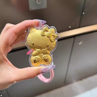 足金999送礼新黄金hellokitty猫哈喽KT手机链挂绳钥匙扣包包挂件
