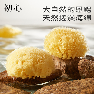 初心婴儿洗澡海绵宝宝搓澡神器天然海绵沐浴棉新生儿童洗脸扑海绵