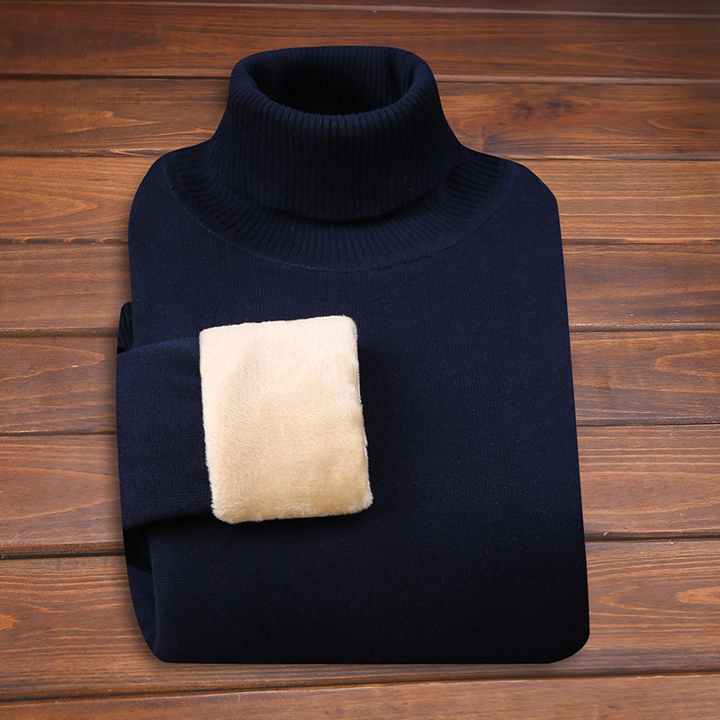 트렌디한 남성복과 함께 입기 좋은 남성스웨터 플러스 벨벳과 도톰한 터틀넥 겨울 베이스레이어 따뜻한 한국형 슬림스웨터