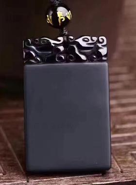 天然貔貅乌金黑曜石男女款吊坠