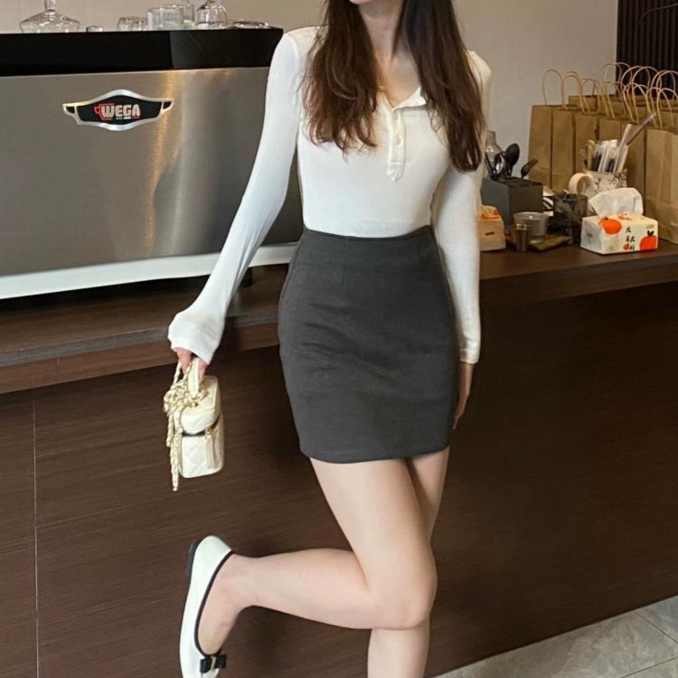 加厚秋冬磨毛包臀短裙性感