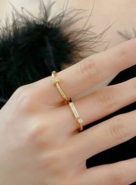 达令 可调节开口戒指 女士精致百搭食指环 高级感设计手饰 非素圈