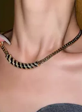 达令 金色中古vintage长款项链 女款设计高级感毛衣链 锁骨链配饰