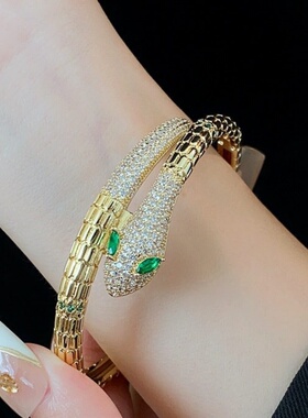 达令 蛇形时尚百搭手链 十二生肖本命年属蛇佩戴护身符 女款手镯