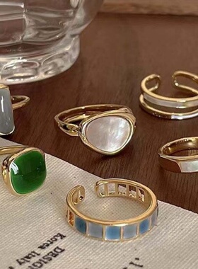 达令 复古不规则戒指 设计高级感食指戒 女士开口指环 金银色尾戒