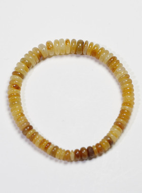 现货和田玉黄沁籽料算盘珠手串