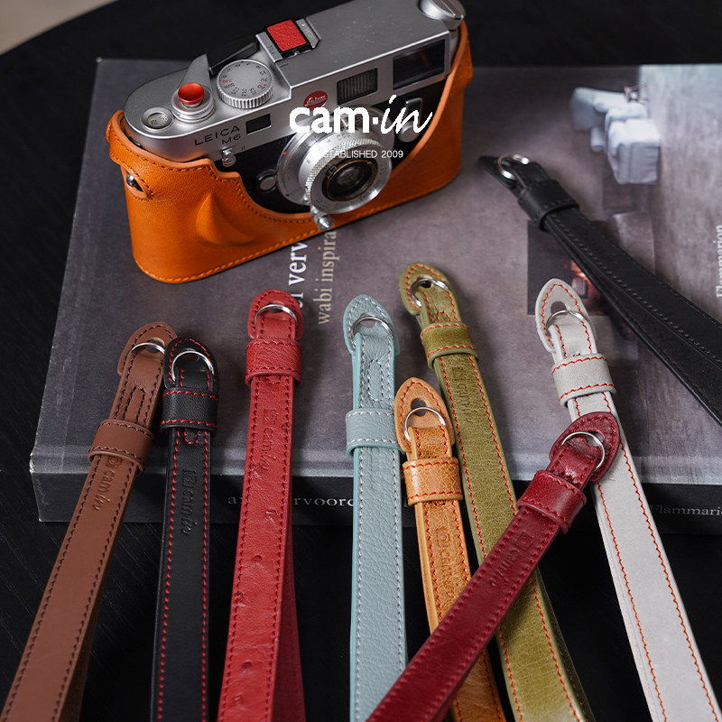 cam-in真皮数码照相机手腕带富士x100vi徕卡牛皮腕带鸵鸟皮护腕带